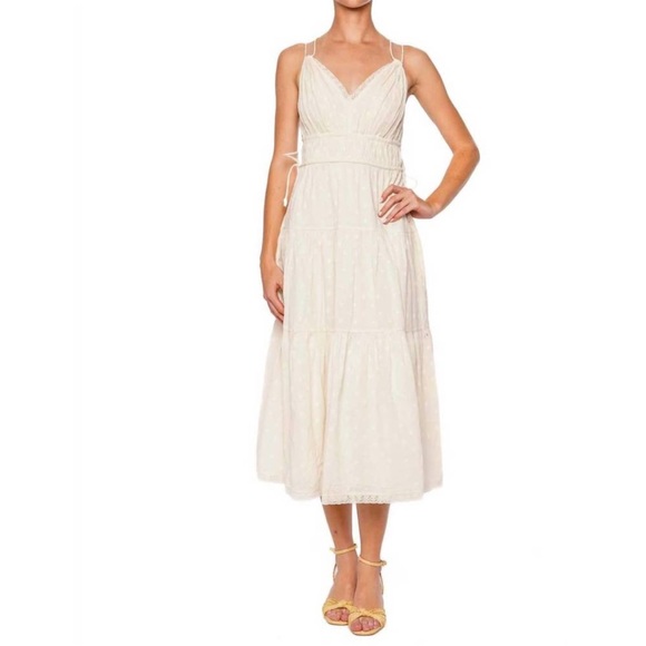 Ulla Johnson Dresses & Skirts - Ulla Johnson Freya Circle Pristine (Cream) Jacquard Tiered Cotton Dress Size 6